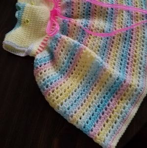 Hand crocheted girl's baby dress